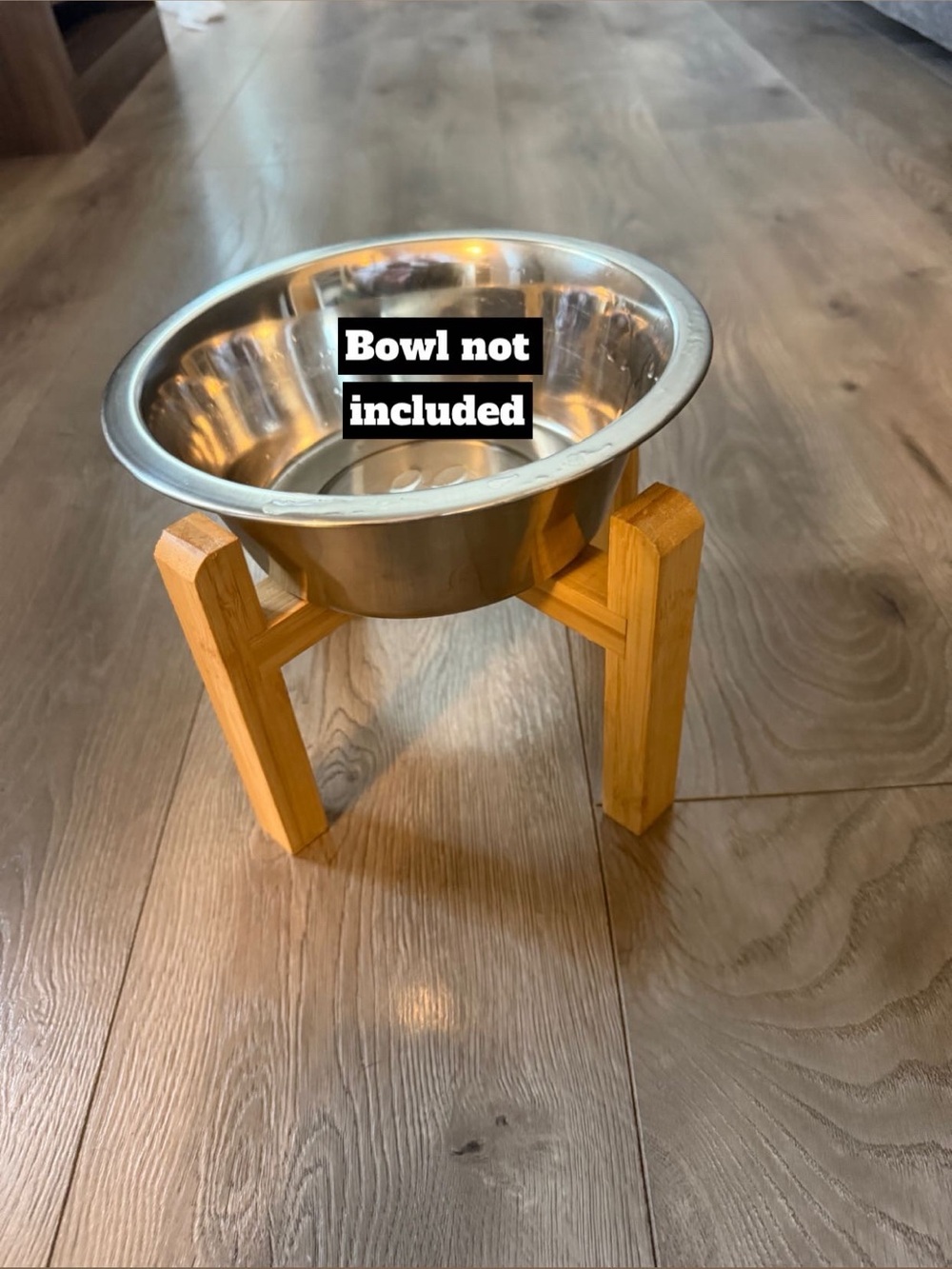 Bamboo Elevated Pet Bowl Stand in Light Wood